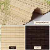Cordless Bamboo Roman Blinds by LUCKUP - 100% Blackout Shades for Indoor Windows, 30" W x 64" H with Enhanced Privacy LUCKUP