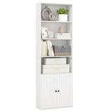 Giantex 71" Modern White Bookcase with Adjustable Storage and Anti-Tipping Features Giantex