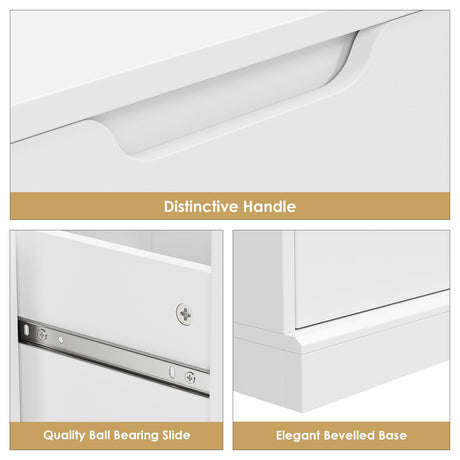 HOSTACK Modern 6 Drawer Dresser for Bedroom, Tall Chest of Drawers with Storage, Large Wood Storage Chest Organizer with Cut-Out Handle, Accent Storage Cabinet for Living Room, Entryway, Classic White HOSTACK