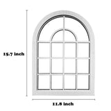 ZEXUIRU 2PCS Arched Window Wall Mirror,Rustic Farmhouse Accent Mirror, Wood Framed Entry Mirror for Living Room,Bathroom,Bedroom,Kitchen,15.7x11.8 Inches ZEXUIRU