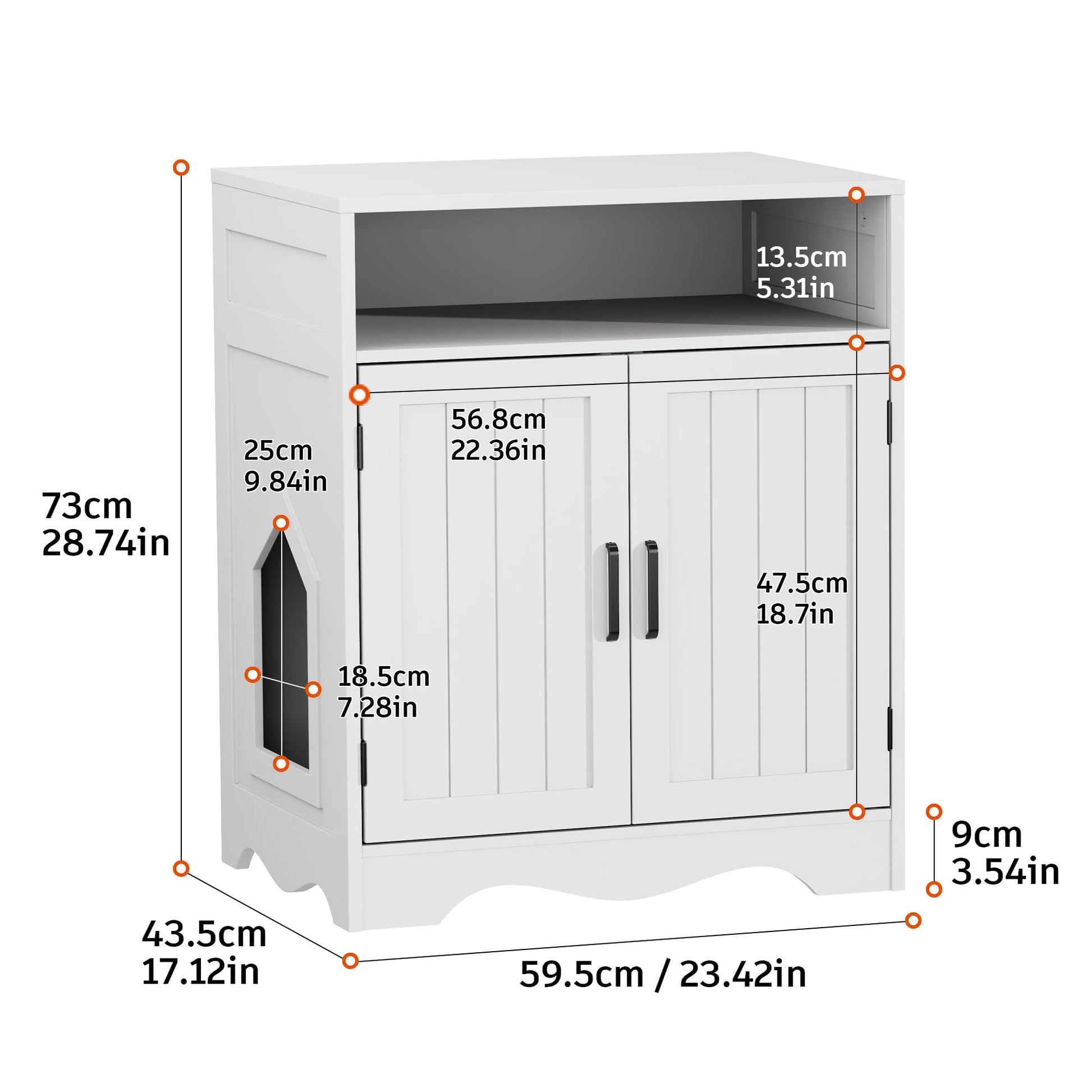 HOME BI Cat Litter Box Enclosure, Cat Litter Box Furniture Hidden, Cat Washroom Storage Bench, Pet Crate Furniture, Modern Wooden Cat Litter Cabinet, Cat Home, Kitty Hideaway, White - WoodArtSupply