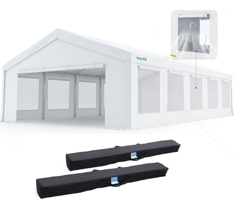 Quictent 20'x30' Heavy Duty Party Tent with Roll-up Ventilated Mesh Windows, Outdoor Event Shelter for Parties Wedding Carports Canopy BBQ Quictent