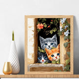 Natuyalo Painting by Numbers for Adults - Three Little Kittens Adult Paint by Number Kits for Beginners, Animals Cats DIY Art Craft Kits for Ideal Gift No Frame (16x20 Inch) Natuyalo