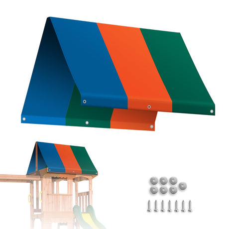 Strong Camel Replacement Swing Set Replacement Tarp for Backyard Wood Playset Swing Set -Only Backyard Playset Canopy Cover (Multicolor, 52" X 94") Strong Camel