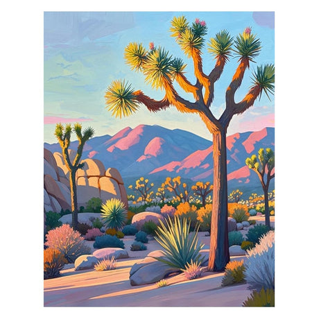 ACIOPPL Sight Paint by Numbers for Adults Beginner National Park DIY Acrylic Painting Kit Landscape Oil Painting by Number Kit Scenery Drawing Canvas Set for Home Wall Decor Joshua Tree National Park Generic