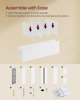 VASAGLE CUSTOS Collection - Shoe Bench, Storage Bench with Padded Seat, Entryway Bench with 15 Compartments, for Bedroom, 11.8 x 41.3 x 18.9 Inches, Cloud White and Dove Gray ULHS15WT VASAGLE