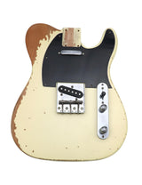 Sunsmile DIY Electric Guitar Kit TL Style Heavy Relic Aged Vintage with Alder Body Roast Maple Neck and Fingerboard S-S 6 String Build Your Own Guitar Relic Cream. sunsmile