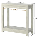 Besiost Small Farmhouse Wood Entryway Table Narrow Console Table with Storage Behind Couch Sofa Table with Shelves Entry Way Table with Open Storage, Easy Assembly, 32" Classical Washed Oak Besiost