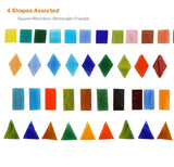 Lanyani 1050 Pieces Mixed Shapes Glass Mosaic Tiles for Crafts, Colorful Stained Glass Pieces for Mosaic Projects Lanyani