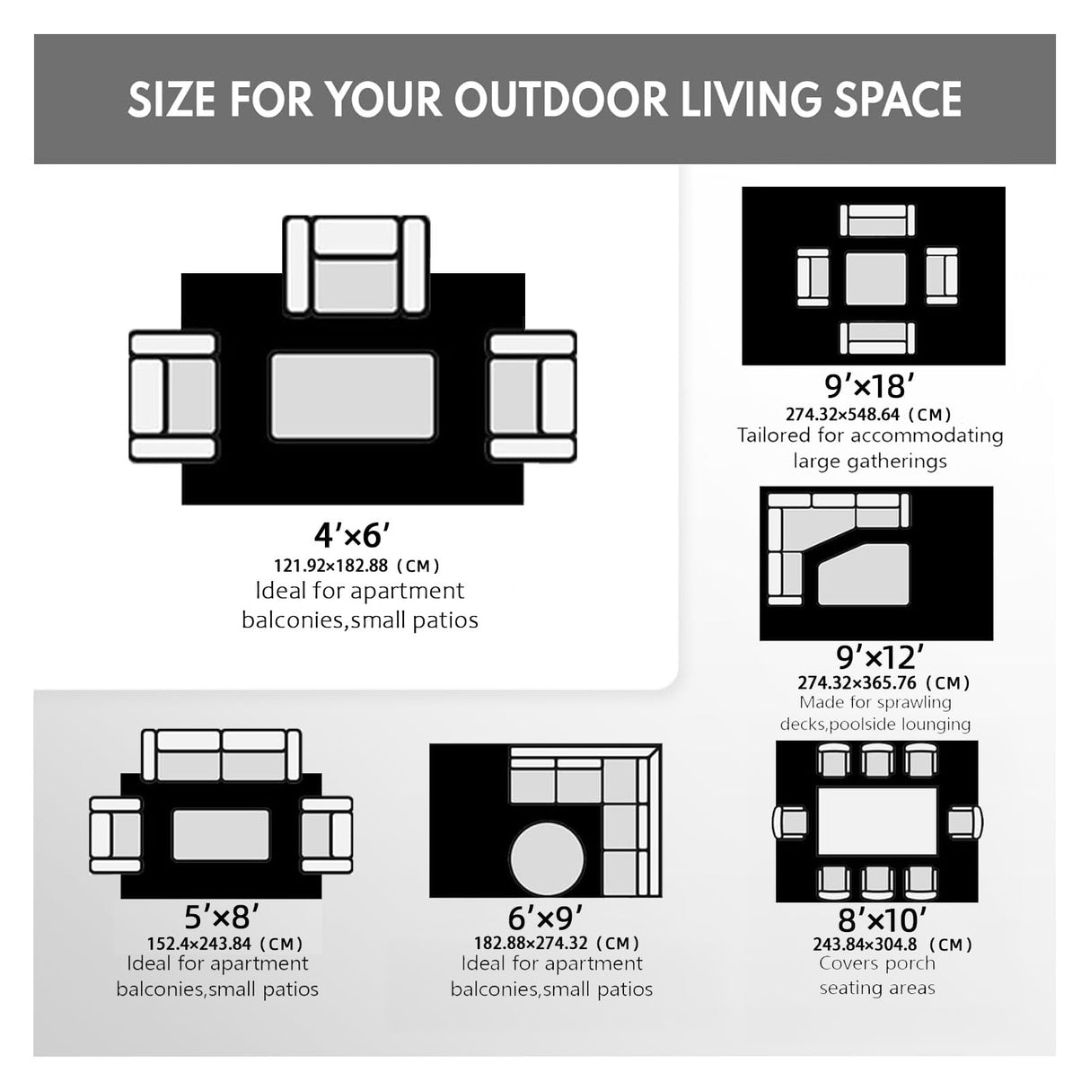 wikiwiki Outdoor Rug, 5x8ft Waterproof Reversible Mat Indoor Outdoor Rugs Carpet, Small Area Rug Plastic Straw Rug for Patio Deck Balcony Pool RV Camping Beach Picnic, Green, Rugscape Series wikiwiki