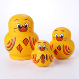 Cessfle 10 Layers Wooden Yellow Duck Handmade Russian Nesting Dolls Toys, Cute Lovely Animal Matryoshka Stacking Dolls Home Decor, Educational Learning Toys for Adults… Cessfle