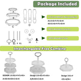 3 Tiered Tray Stand White Tier Serving Tray, Three Decorative Trays, Wooden Cupcake Stand 3 Tiered Farmhouse Tray for Home Decor(L 13.8” W 12.5” H 21.8”) MRPAPA