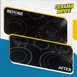 Cerama Bryte 1 x Scraper & 1 x Pad Kit Cooktop and Stove Top Cleaner for Glass - Ceramic Surfaces, 2 Piece Set Cerama Bryte