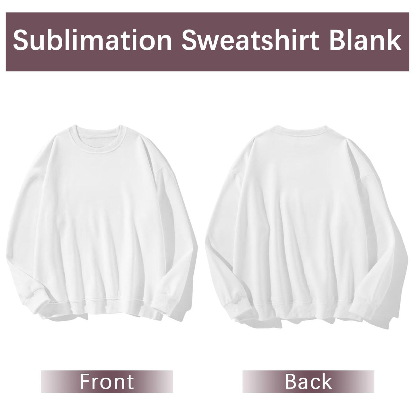 AiDiYGECO 2pcs sublimation crew neck sweatshirt white polyester crewneck sweatshirts hoodies men