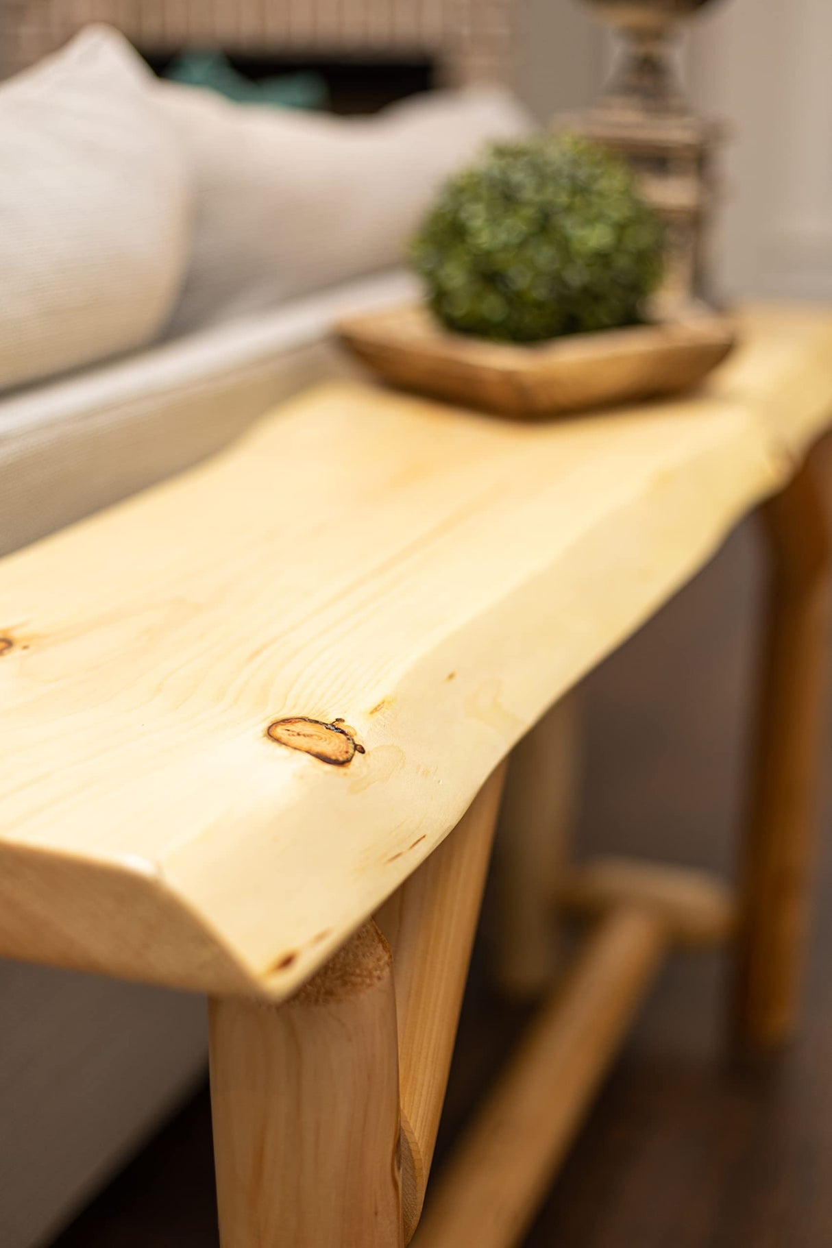 Southern Rustic Logwerks Live Edge Log Sofa Table (Natural) — Rustic Live Edge Log Furniture Southern Rustic Logwerks