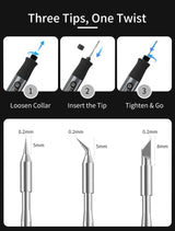 Cordless Soldering Iron Kit - 12s Rapid Heat USB-C Portable Rechargeable Soldering Iron with LED Screen, Gravity Sensor, 3 C210 Tips & Metal Stand for Electronics Repair, DIY Euiivnt