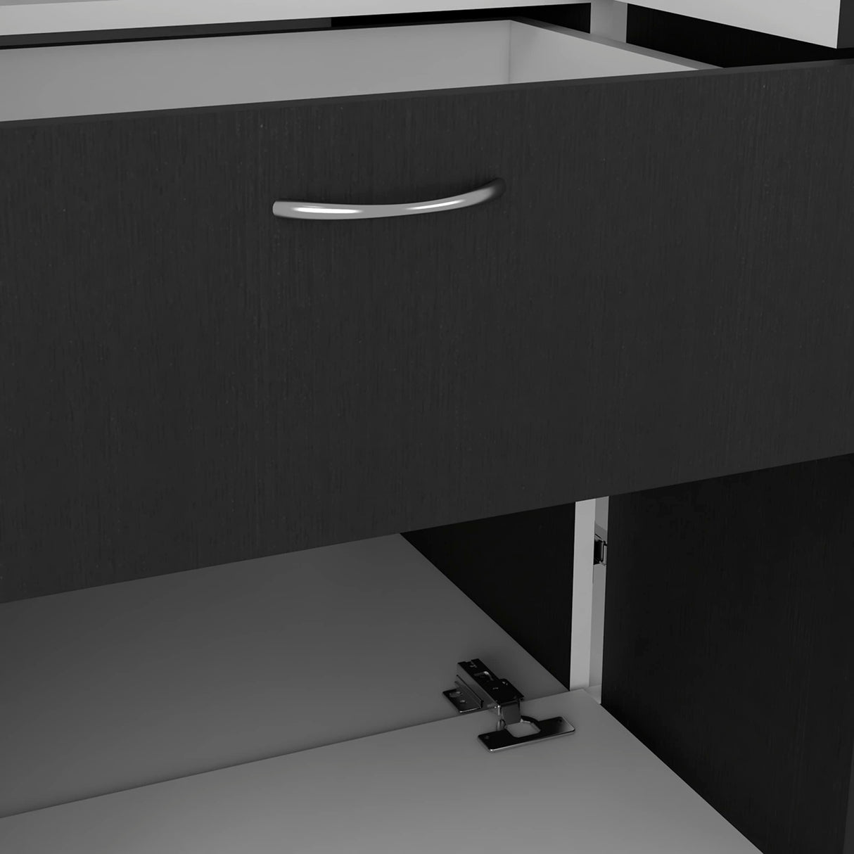 FM FURNITURE Guajira Six Door Armoire, Three Cabinets, Hidden Drawer Shoes,Black/White for Bedroom FM FURNITURE