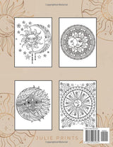 Sun and Moon Coloring Book: An Adult Coloring Book with Beautiful and Mystical Illustrations of the Sun, Moon and More Celestial Designs to Color and Relax WoodArtSupply