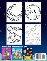 Moon and Star Coloring Book for Kids: Easy & Cute Moon and Star Design Coloring Pages Majosta