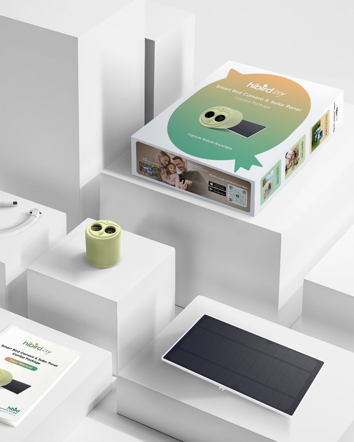 Hibird 4K HD Smart Bird Feeder Camera Solar Powered, 2.4G/5G Dual WiFi Wireless Outdoor, 6X Slow Motion Auto Bird Video Capture, Instant Notifications, AI Identify 10000+ Species for Bird Lover Camojojo