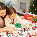 Vellibring 36 Set Christmas Beaded Crafts Ornament Beading Kit Mini Christmas Tree Classic Plastic Hanging Decor DIY Accessories for Xmas Tree Decorations Holiday Prensent Party Supplies Vellibring