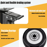 JULANG 2" Locking Caster Wheels Set of 4 Heavy Duty with Brake, Noise Free (PU) Wheels, Swivel Plate Castors 4 PCS, for Furniture, Carts, Garden Potting Tables, Workbenches Julang