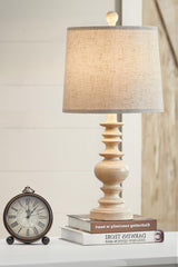 BOBOMOMO Resin 20.5" Farmhouse Lamps for Bedrooms Retro Side Table Lamps Bedside Lamp for Side Nightstand Living Room（Old-White） BOBOMOMO