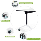 czxhaery Conference Table Conference Room Tables Foldable Meeting Tables Rolling Splicing Meeting Room Table Flip Top Folding Conference Table On Wheels Suitable for Office,Meeting (2pack) czxhaery