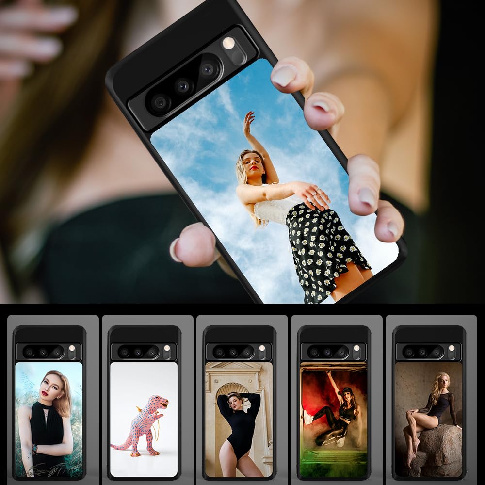 Sublimation Blank Case for Google Pixel 8 Pro,5 PCS Sublimation Cases with Printable DIY Customize Aluminum + Soft Rubber TPU Anti-Slip Slim Shockproof Protective Phone Cover for Google Pixel 8 Pro FOQENCCI