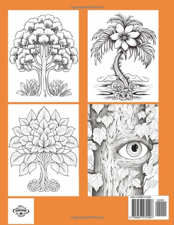 MINDFULNESS MEDITATIVE COLORING BOOK FOR ADULTS: FANCIFUL TREES WoodArtSupply