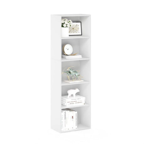 Furinno Luder Bookcase / Book / Storage , 5-Tier, White Furinno