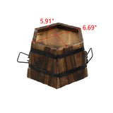 MY MIRONEY Wooden Barrel Planter Vintage Style Wood Bucket Rustic Garden Flower Plant Pots Container with Metal Handles, Hexagonal, 8.27" x 4.72" MY MIRONEY