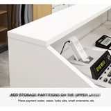 ZXCASDF Modern Reception Desk,Retail Checkout Counter Desk Receptionist Table,Front Office Desk,Front Desk with Cable Grommets，Salon Reception Desk，mostrador para negocio(B,60 * 38cm/23.6 * 15in) ZXCASDF