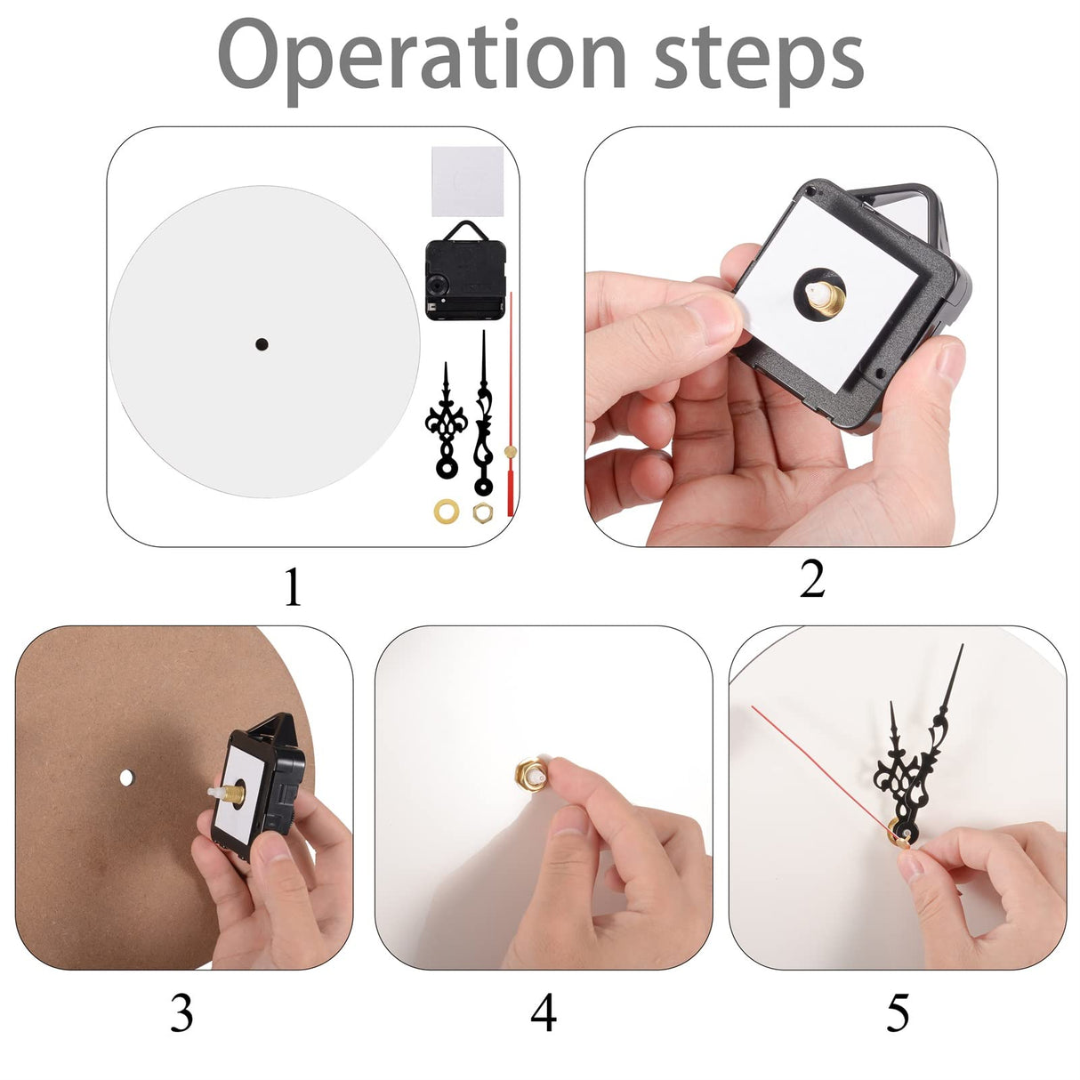 Valyria Sublimation Blanks Wall Clock, 7.9" Round Sublimation Wall Clocks Silent Non-Ticking Easy to Read Battery Operated Decorative Wall Clock for Home Kitchen Office School Hotel Valyria