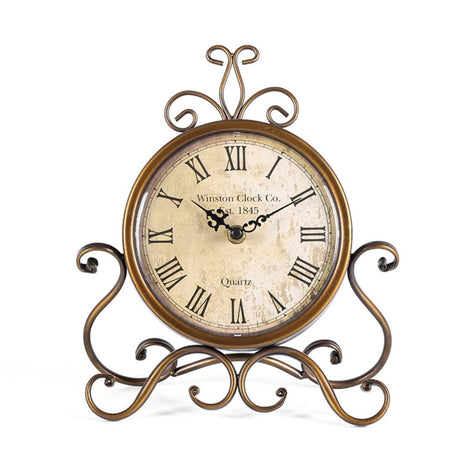 HZDHCLH Vintage Table Clocks for Living Room Bedroom Decor, Silent Decorative Farmhouse Shelf Clock Battery Operated, Small Rustic Mantel Clock with Roman Numerals HZDHCLH