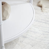 VINGLI 31.5" Natural White Round Farmhouse Coffee Table, 2-Tier Storage Wood Center Circle Accent Table for Living Room, Bedroom, Apartment, Studio and Small Spaces, Sturdy Metal Frame, Natural Color VINGLI