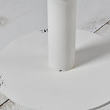 Diwhy Industrial Pub Table 23.6" Iron Round Desktop 37.4" Height Cast Iron Bar Table Antique White Diwhy