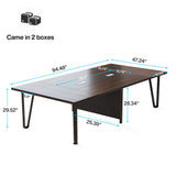 Tribesigns 8FT Conference Table with Cable Grommets for Meeting Room, 12 People Rectangle Seminar Table Large Boardroom Tables for Office, 94.5W x 47.25D x 29.5H Inch, Black Brown Tribesigns