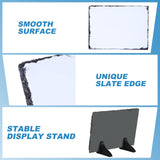 Gersoniel 10 Pcs Sublimation Slate Blanks 7.9 x 5.9 Inch Heat Thermal Transfer Rock Stone Photo Frame with Display Stand, Rectangular Sublimation Heat Press Picture Slate for DIY Desktop Souvenir Gift Gersoniel