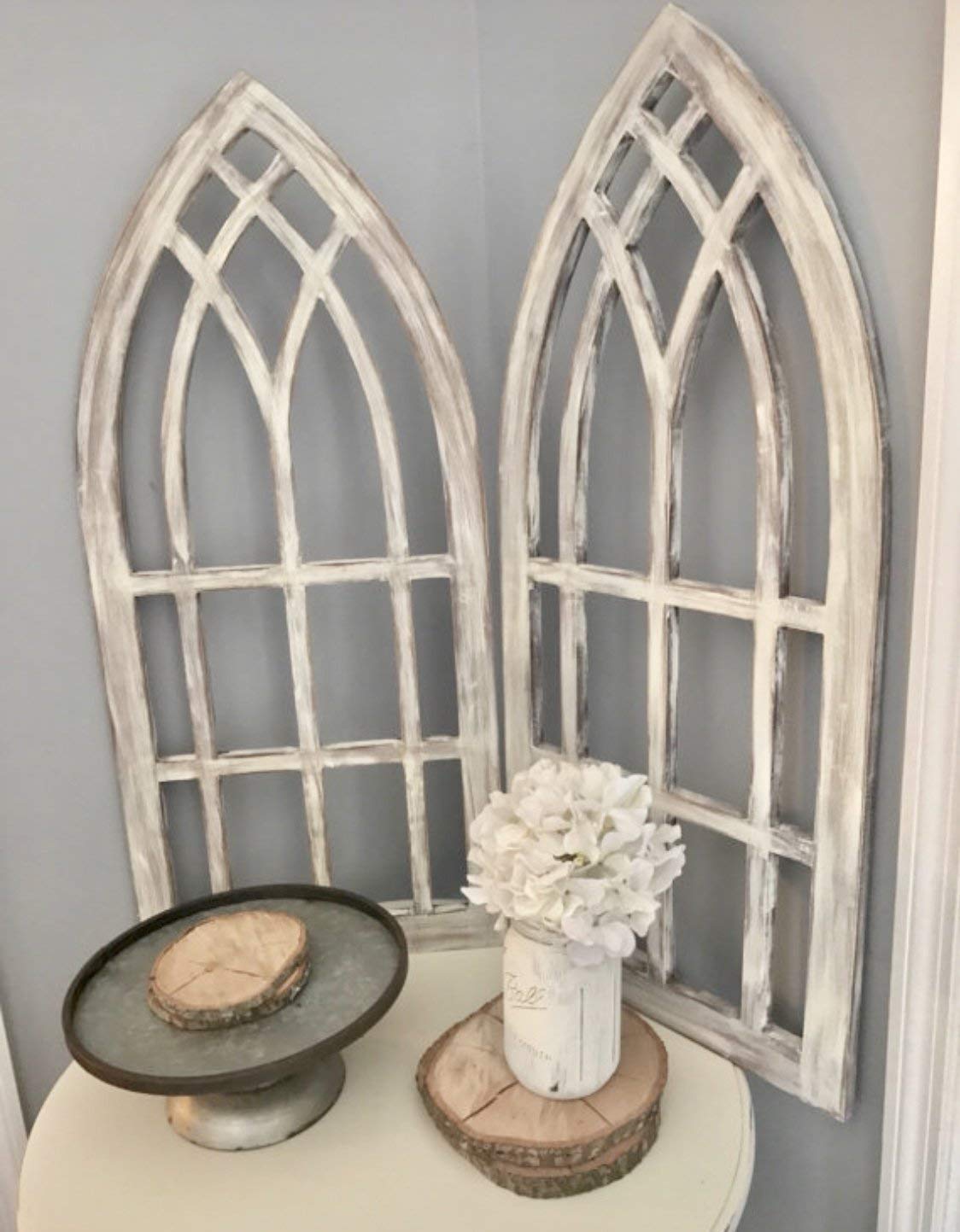 Farmhouse arched window frames WoodArtSupply