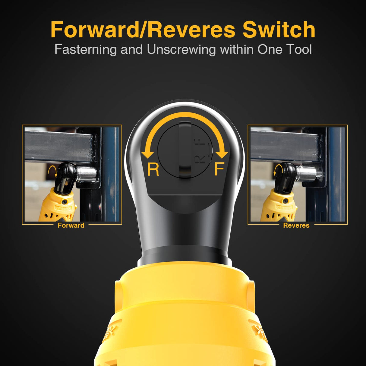 Meagle Cordless Ratchet Electric Ratchet for Husband/Diy/Pro Mechanic Battery Ratchet Power Ratchet Suitable for Auto/Home Repair, 3/8 Inch Ratchet 40 Ft-Lbs 230 Rpm 12V, 2000Mah for Auto Shop Meagle