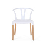Christopher Knight Home Victoria Modern Dining Chair with Beech Wood Legs (Set of 2), White and Natural Finish Christopher Knight Home