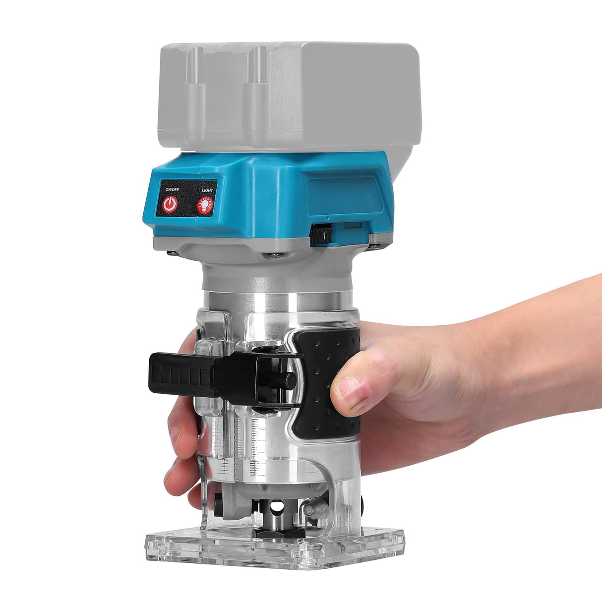 Cordless Wood Router Tool, 600W 6-level Variable Speed Brushless Electric Trimming Machine, 1/4" Collet 18000rpm Hand Compact Edge Trimmer for Engraving Slotting Carving Woodworking DIY VISLONE
