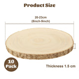 10 Pcs Large Unfinished Wood Slices for Centerpieces, 7-9 inches Wood Rounds for Crafts, Decor Rustic Wood Circles for DIY Crafts, Wedding Decor, Round Wooden Discs Wood Slice Ornaments CYEAH