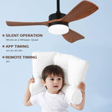 diisunbihuo 36" Ceiling Fans with Lights and Remote, Low Profile Ceiling Fan with Light Flush Mount, Dimmable Noiseless Reversible DC Motor Ceiling Fan for Dinning Room Bedroom Hallway diisunbihuo