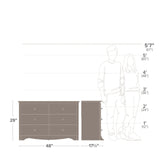 Prepac Sonoma Traditional 6-Drawer Dresser for Bedroom, Functional Dresser Chest of Drawers 17.5" D x 48" W x 29" H, Black, BDC-4829 Prepac