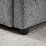 HKHUASEN Small Love Seat Sofa Bed, 3 in 1 Convertible Sleeper Futon with Reclining Backrest and Pillows, Modern Fabric Furniture for Living Room, Grey HKHUASEN