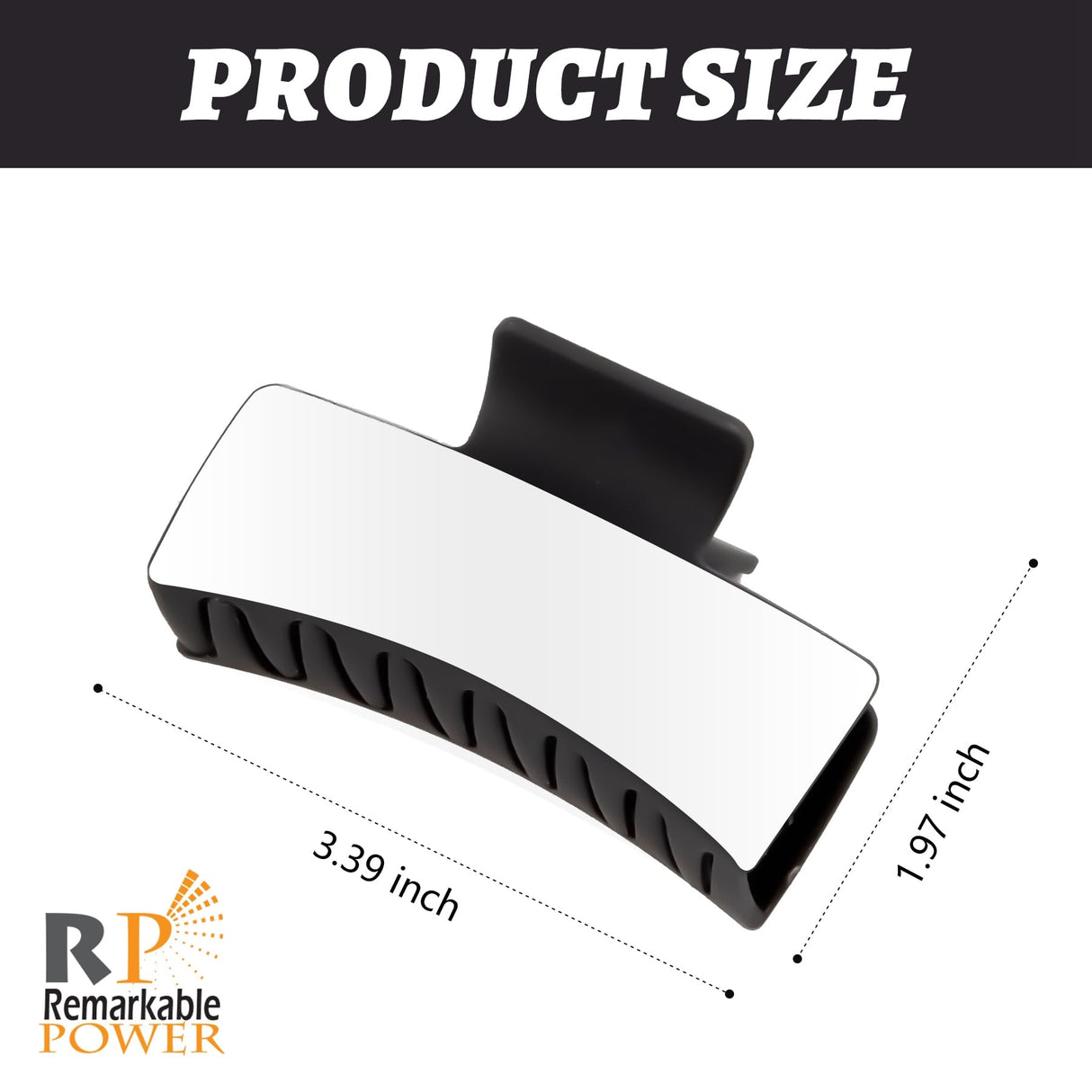 RP Remarkable Power, 8 Pack Sublimation Hair Claw Clip Blanks Non-Slip Hair Clips DIY Heat Transfer Rectangle for Thin Thick Long Hair RP Remarkable Power