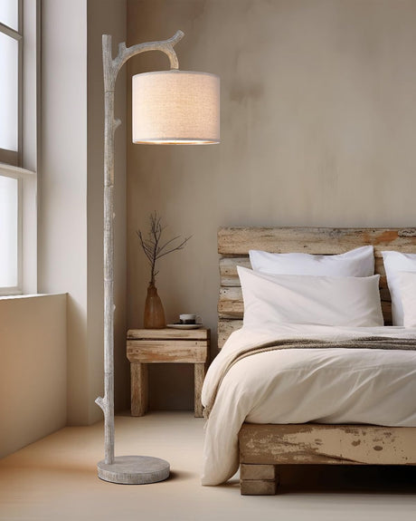 OYEARS Rustic Farmhouse Tree Trunk Floor Lamp Classic Country Wood Grain Resin Vintage 61.25" Standing Floor Lamp Retro Decorative Lamp for Bedroom Living Room Office… OYEARS