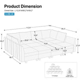 Belffin Oversized Modular Sectional Couch Sleeper Sofa with Storage Velvet Sectional Sofa Bed for Living Room, 12 Seats, Black Belffin